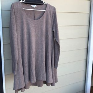 Unheeded Brown Tunic Sweater